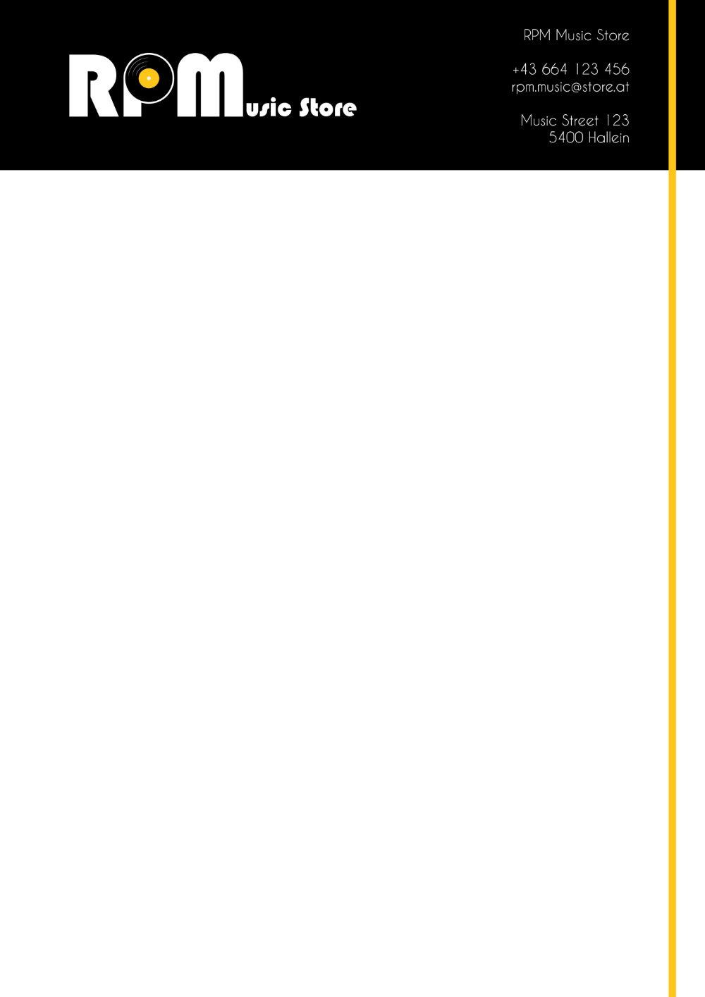 RPMusic Store Briefkopf