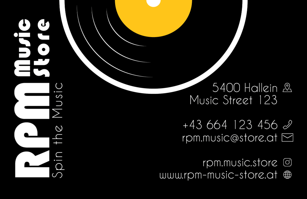 RPMusic Store Visitenkarte Hinterseite